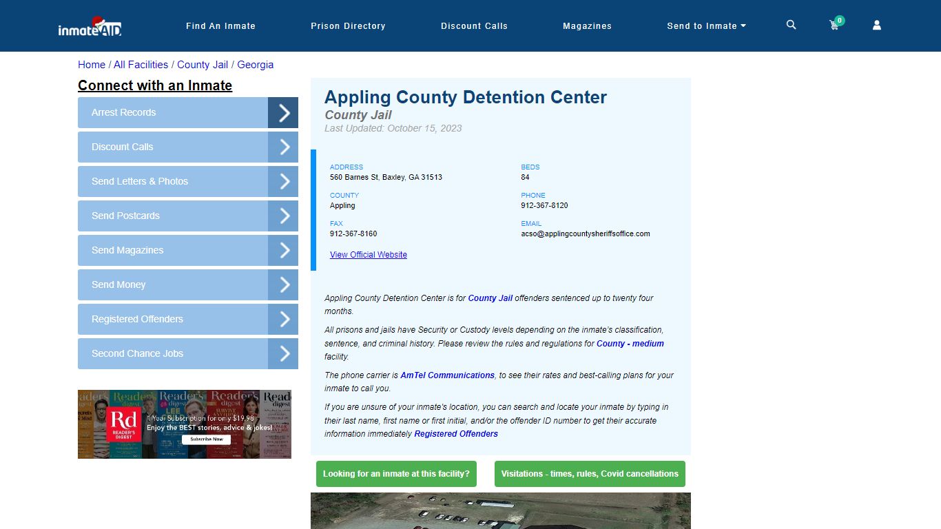 Appling County Detention Center - Inmate Locator - Baxley, GA